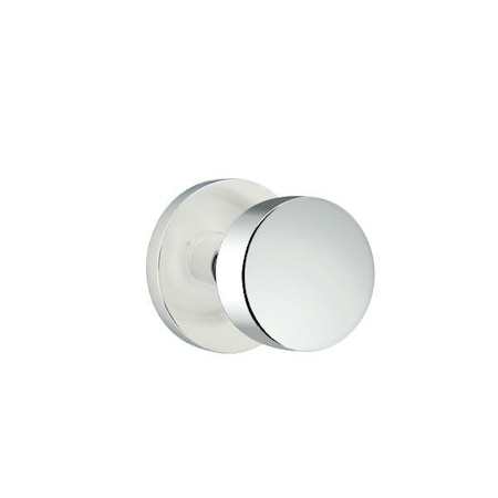 Emtek Round Knob 2-3/8in Backset Privacy with Disk Rose for 1-1/4in to 2in Door Polished Chrome Finish 5209ROUUS26